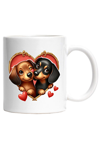 StoryGift Romania Cana cu o catelusa si un catel Dachshund | ilustratie | cad...