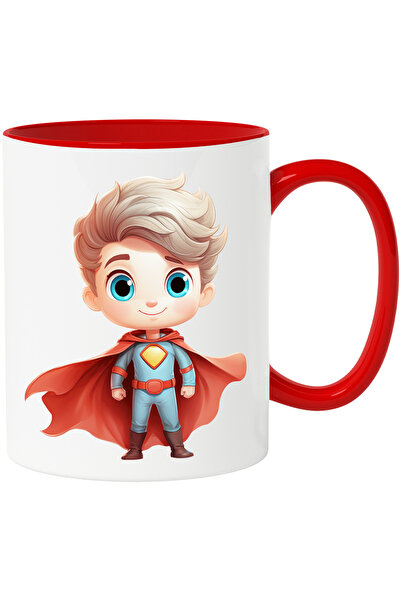 StoryGift Romania Cana cu un baiat erou cu pelerina rosie | costum de Superma...