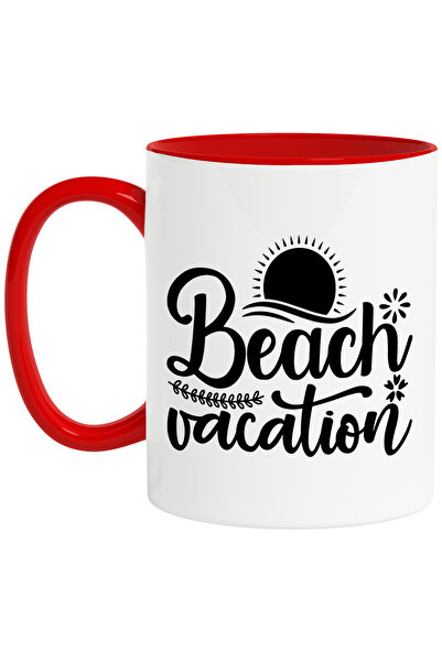 StoryGift Romania Cana cu ilustratie de la mare si mesajul "Beach vacation" -...