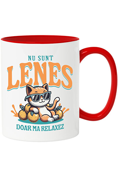 StoryGift Romania Cana cu Pisica portocalie Cu Ochelari De Soare text Nu Sunt...