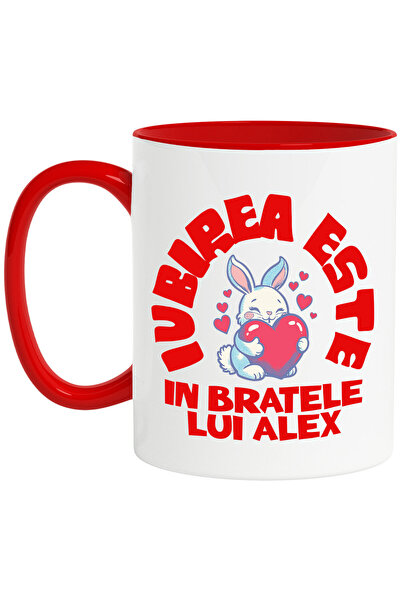 StoryGift Romania Cana cu Iepuras Cu Inima Rosie Text Iubirea Este Doar In Br...