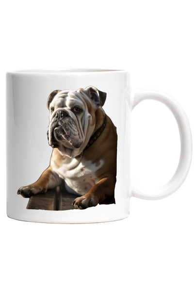 StoryGift Romania Cana Cu Caine Bulldog Suparat, Trist, Nefericit, Adorabil, ...