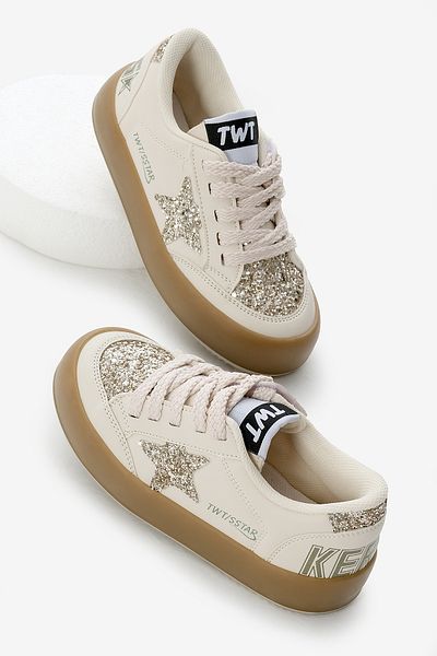 Tonny Black Children's Unisex Cream Thermo Sole Star Detailed Lace-Up and Velcro Sports Shoes