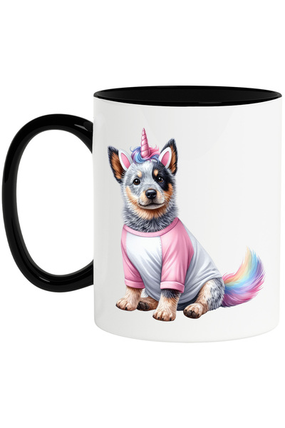 StoryGift Romania Cana cu un catelus in costum de unicorn | ilustratie | bluz...