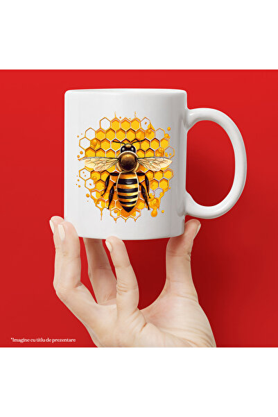 StoryGift Romania Cana cu o albina, ilustratie, fagure, miere, dulce, harnica...