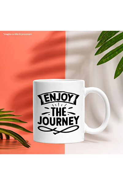 StoryGift Romania Mug with the text in English "Enjoy your journey" - enjoy your journey with Ma, Cu, STG