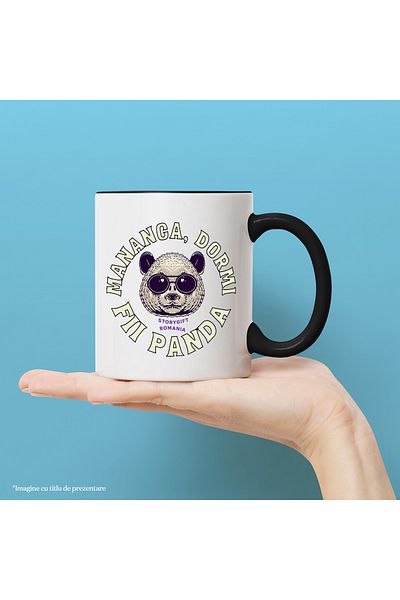 StoryGift Romania Mug eat sleep, be a panda, relax, furry animal panda bear, 330ml, Ceramic, Cu, STG.