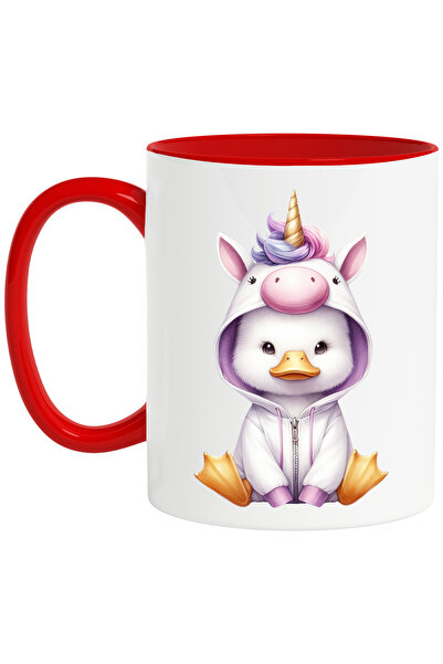 StoryGift Romania Cana cu o ratusca in costum de unicorn, ilustratie, hanorac...