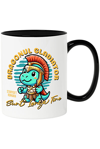 StoryGift Romania Cana cu Dragon Cu arumra Si Capa De Gladiator Text Sunt Lan...