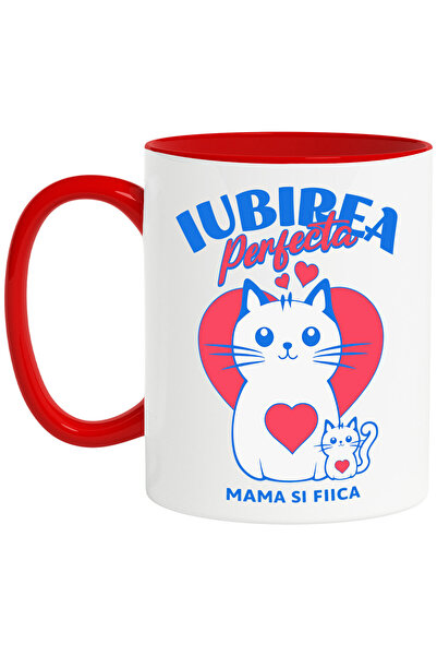 StoryGift Romania Cana cu Pisica Mama Si Pui Text Iubirea Perfecta Mama Si Fi...