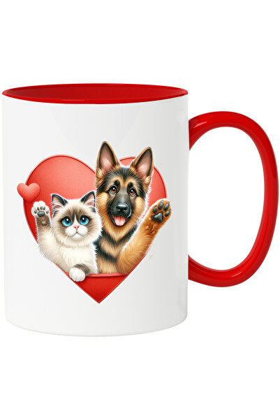 StoryGift Romania Cana cu o pisicuta Birmaneza si un catel lup | ilustratie |...