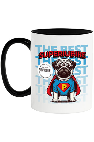 StoryGift Romania Cana Caine pug eroul salvarii iubirii animal, 330ml, Cerami...