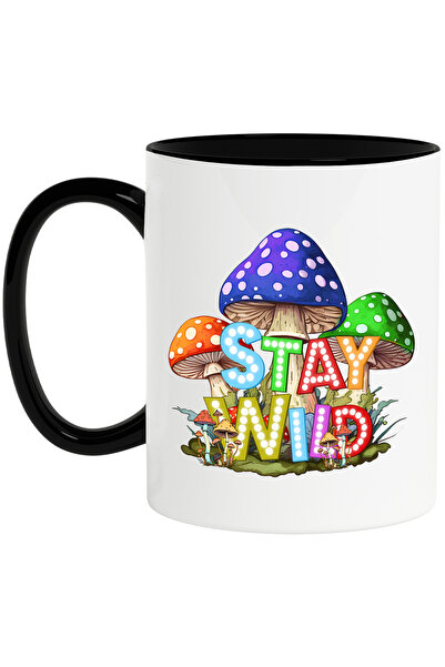 StoryGift Romania Cana cu mesajul "Stay wild", stilul hippie, cultura, ilustr...