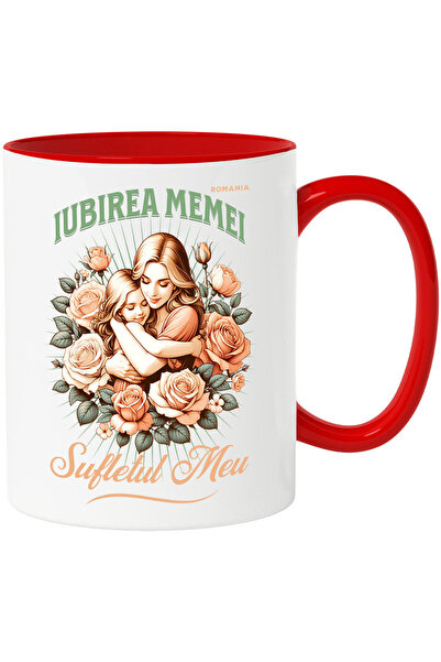 StoryGift Romania Cana cu Mama Si Fata Flori Trandafiri Roz Text Iubirea Mame...