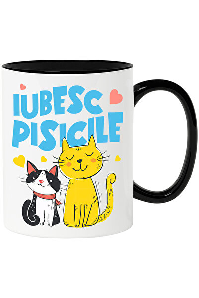 StoryGift Romania Cana cu Portret Doua Pisci Portocalie Si Neagra Text Iubesc...