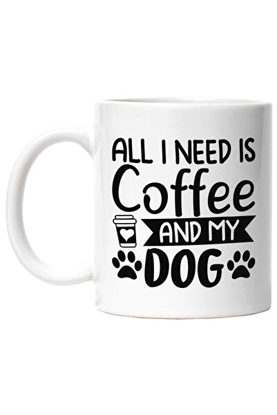 StoryGift Romania Cana cu labute si textul "All I need is coffee and my dog" ...