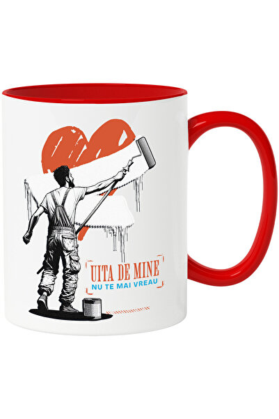 StoryGift Romania Cana cu Barbat Zugrav inima stearsa Text Uita De Mine Nu Te...