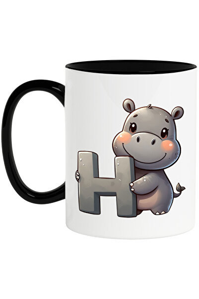 StoryGift Romania Cana cu hipopotam cu litera "H", ilustratie, pentru copii, ...