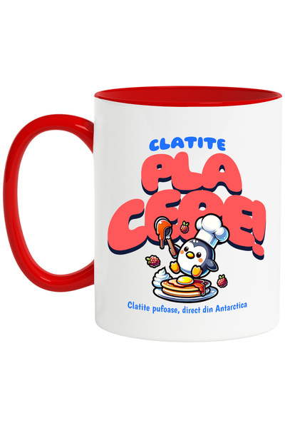 StoryGift Romania Cana clatite placere pufoase pinguin din atartica, 330ml, C...