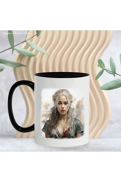 StoryGift Romania Mug With Daenerys Targaryen, Game Of Thrones, Character, Fantasy, Multicolor 330 m, With