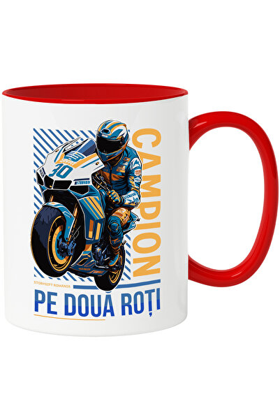 StoryGift Romania Cana om pe motor campion pe doua roti sport , 330ml, Cerami...