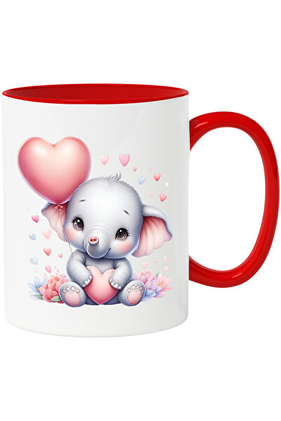 StoryGift Romania Cana cu un pui de elefant care tine o inima in brate | ilus...