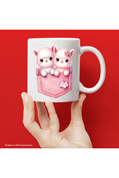 StoryGift Romania Cana cu 2 Llame micute care stau intr-un buzunar, inghesuit...
