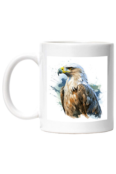 StoryGift Romania Cana cu un vultur serios | ilustratie | fundal alb | pete d...