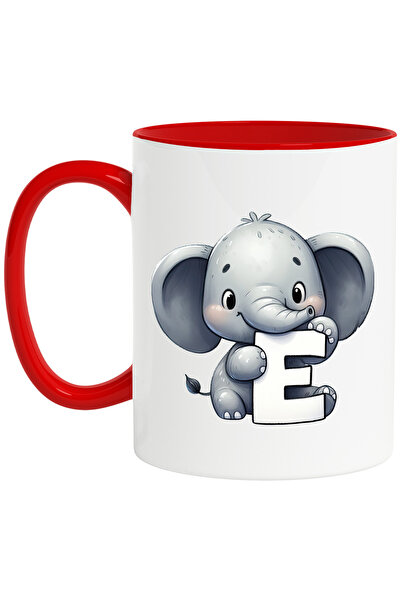 StoryGift Romania Cana cu un elefantel cu litera "E", ilustratie, pentru copi...