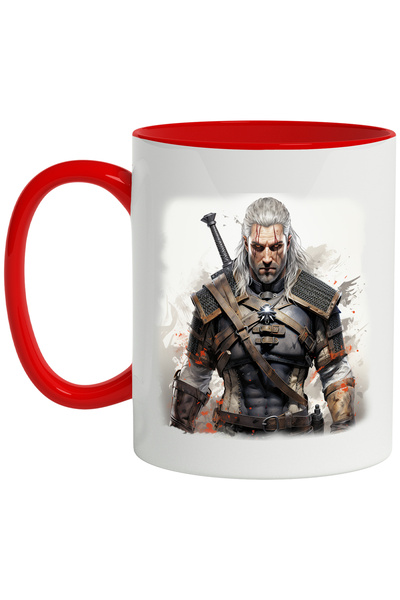 StoryGift Romania Cana Cu The Witcher, Fantasy, Geralt Din Rivia, Jocuri Video, Multicolor 330 ml,, Cu Maner Rosu