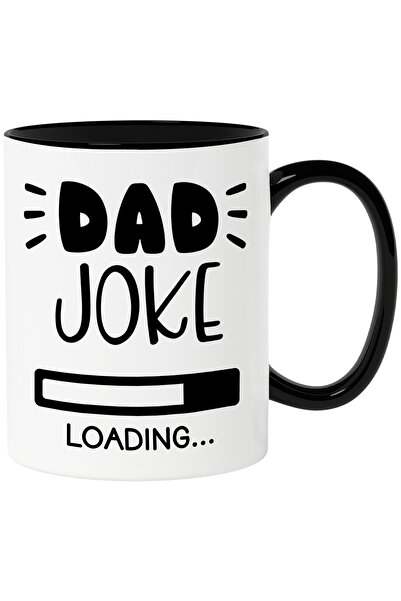 StoryGift Romania Cana cu Textul Amuzant in Engleza Dad Joke Loading, Glume de Tata, Tata Amuzant,, Cu Maner Negru