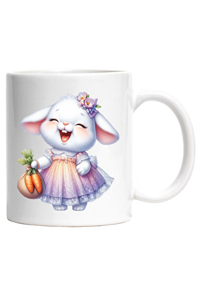 StoryGift Romania Cana cu o iepuroaica vesela | ilustratie | rade | floricele...