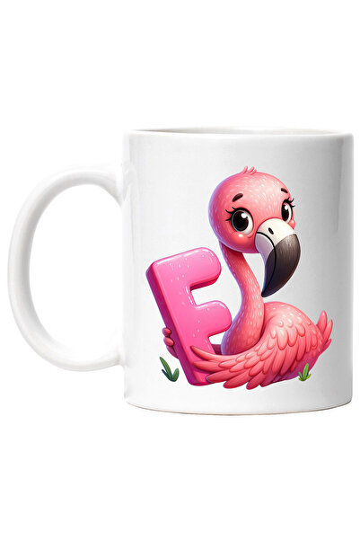 StoryGift Romania Cana cu pasarea flamingo cu litera "F", ilustratie, pentru ...