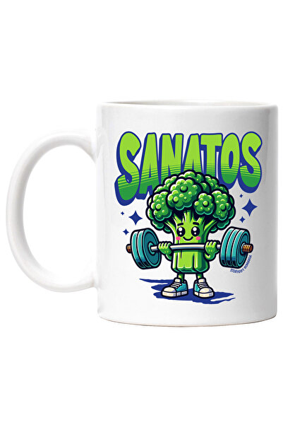 StoryGift Romania Cana Brocoli tragand de fiare sport gym haiosm , 330ml, Cer...