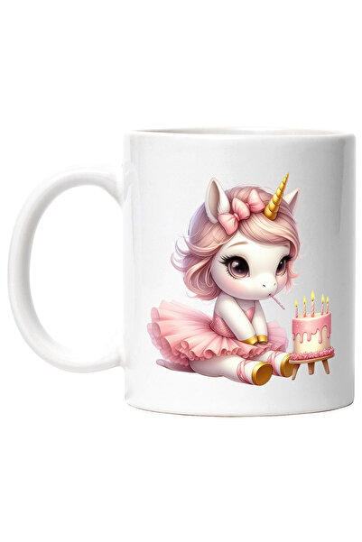 StoryGift Romania Cana cu un unicorn in rochita, ilustratie, roz, aniversare,...