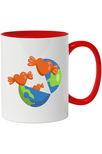 StoryGift Romania Cana Cu Planeta, Glob, Bomboane, Inima, Multicolor 330 ml, ...