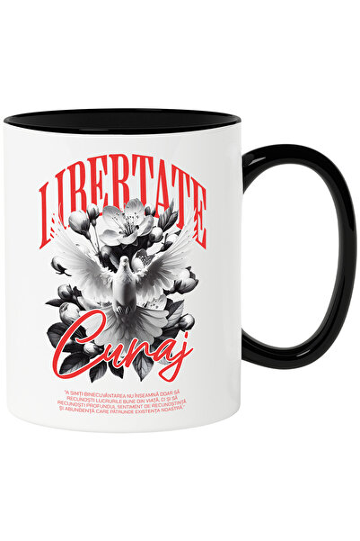 StoryGift Romania Cana Libertate si Curaj - Porumbel, Flori, 330ml, Ceramica ...