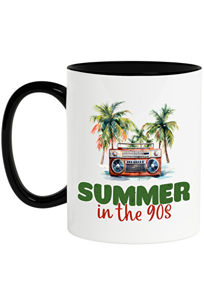 StoryGift Romania Cana cu mesajul "Summer in the 90s", ilustratie, stil retro...