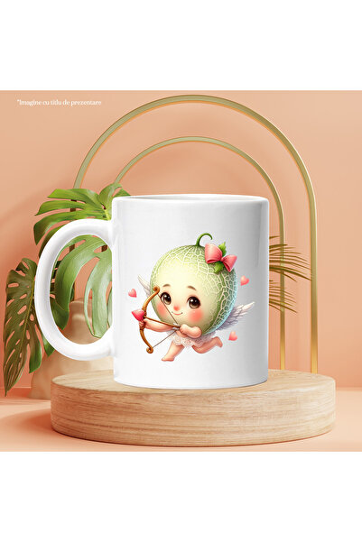 StoryGift Romania Cana cu un bebelus Cupidon care trage cu arcul | indragostire | Valentine's Day , Cu Maner Alb
