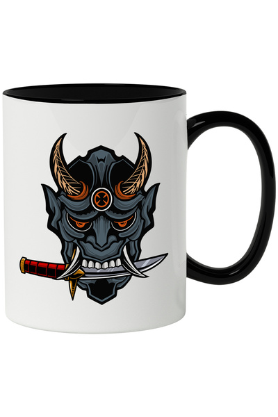 StoryGift Romania Cana Cu Masca, Oni, Demon, Pumnal, Multicolor 330 ml, Ceram...