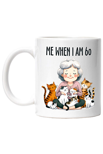 StoryGift Romania Cana cu o bunicuta inconjurata de pisici cu mesajul "Me whe...