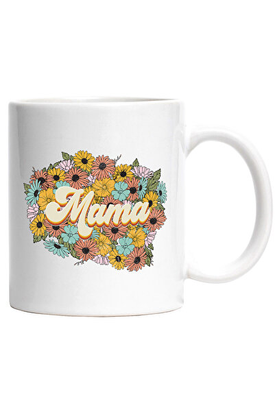 StoryGift Romania Cana cu mesajul "Mama", flori multicolore, ilustratie, mama...