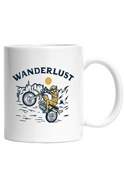StoryGift Romania Cana Cu Mesaj In Engleza Wanderlust, Motocicleta, Soare, De...