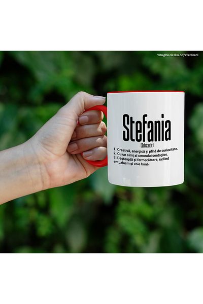 StoryGift Romania Mug With Name Stefania, and Motivational Message, Creative, Smart, Curious, A, With, STG.