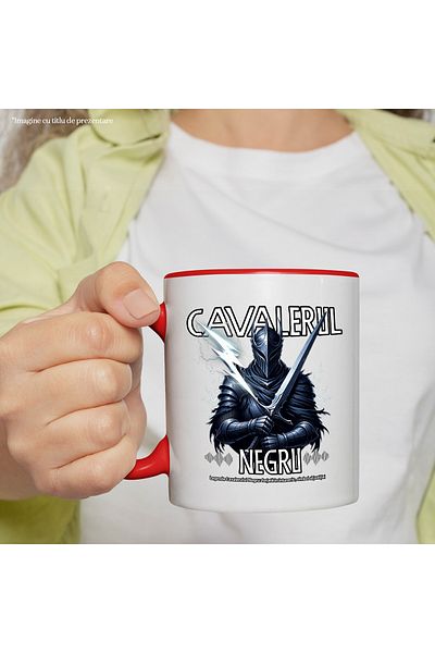 StoryGift Romania Mug The Black Knight Iron Armor Shining Swords, 330ml, Ceramic with R Handle, With ,STG