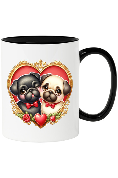 StoryGift Romania Cana cu o catelusa si un catel | ilustratie | Pug | cadru i...