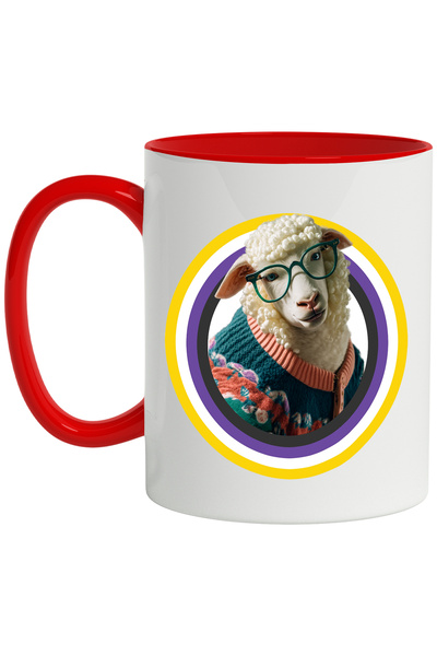 StoryGift Romania Mug With Sheep, Deer, Knitted Sweater, Glasses, Multicolor ...