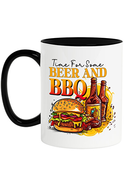 StoryGift Romania Cana cu mesajul "Time for some beer and BBQ", gatit, ilustr...