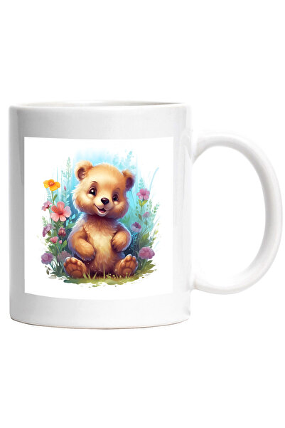 StoryGift Romania Cana cu un ursulet fericit | in natura | ilustratie | plant...