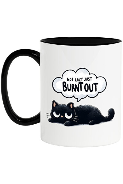 StoryGift Romania Cana cu o pisica neagra care sta intinsa cu mesajul "Not la...